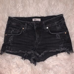 distressed black shorts (Zara)